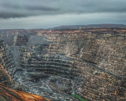 Multistory mine on a cloudy day