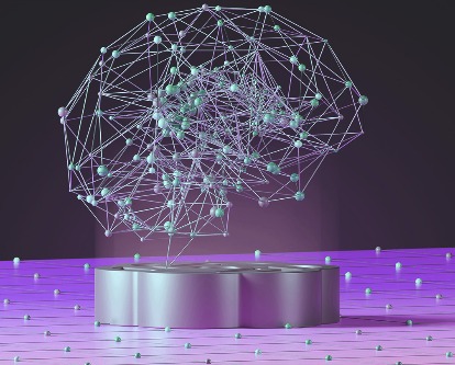 AI generated rendering of a digital brain.