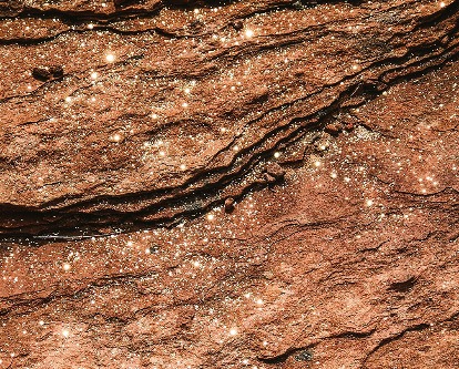 Strata of copper.