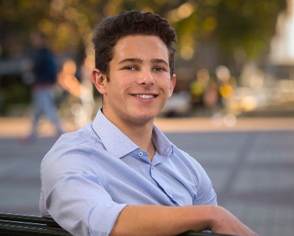 Color photograph of USC alum Kevin Kassel on campus in 2017.