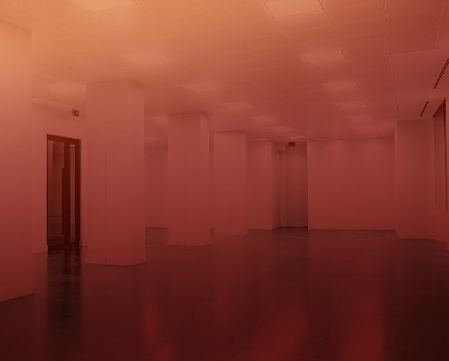 An empty office space.