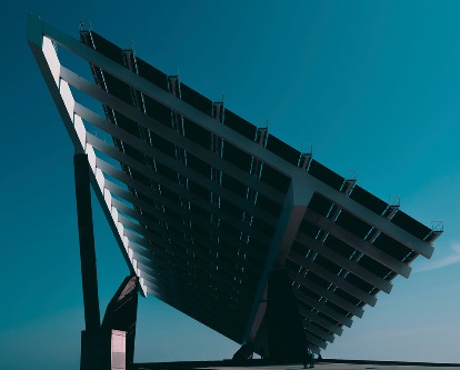 A solar panel on a clear day.