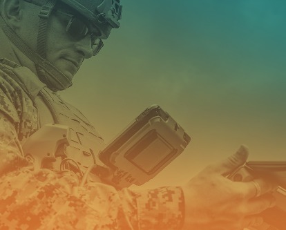 U.S. Military operating a drone.