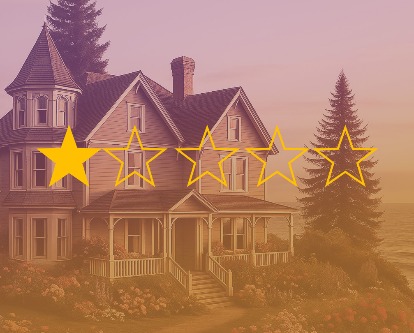 A bluff-side Victorian bed and breakfast with 1 of 5 star rating.