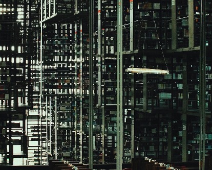 Abstract image of a data center.