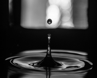 Drop of water in pool.