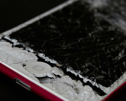 A shattered, useless iPhone.