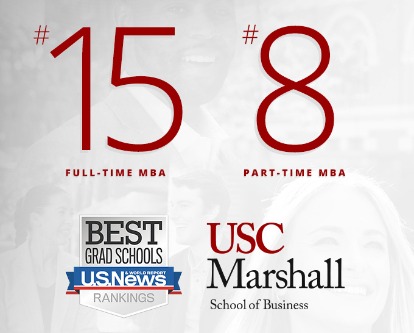 Color image of USC Marshall Graduate program rankings according to US News and World Report.