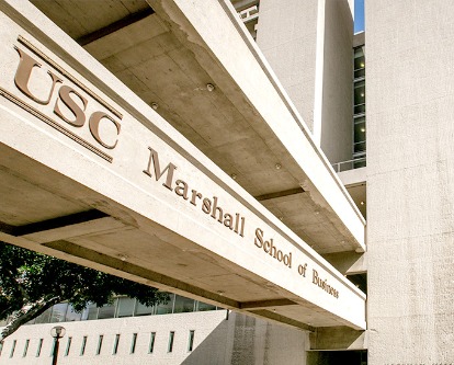 Color photograph of Hoffman Hall on the campus of USC.