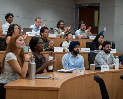 MBA students at a career launchpad panel