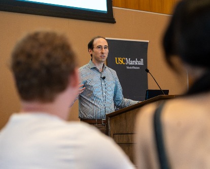 Jacob Bien at the research fair