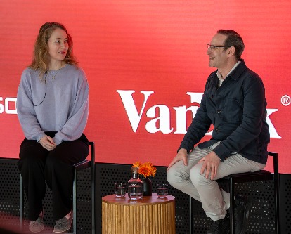 Clare Hove and Matt Sigel at the VEDA Blockchain Conference