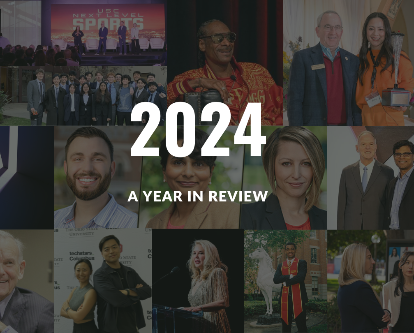 Collage of faculty, students, and alumni