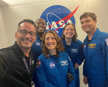 Vlad Gonzalez with the Artemis II crew