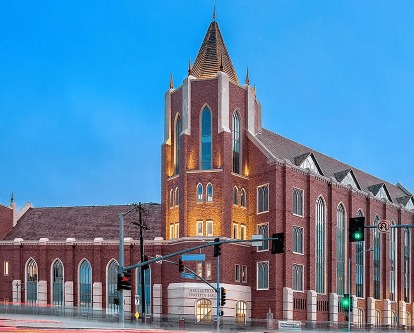 Fertitta Hall on the USC campus.